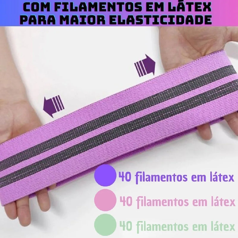 Kit 3 Faixas Elásticas De Exercício Hip Resistance Bands Para Malhar em Casa